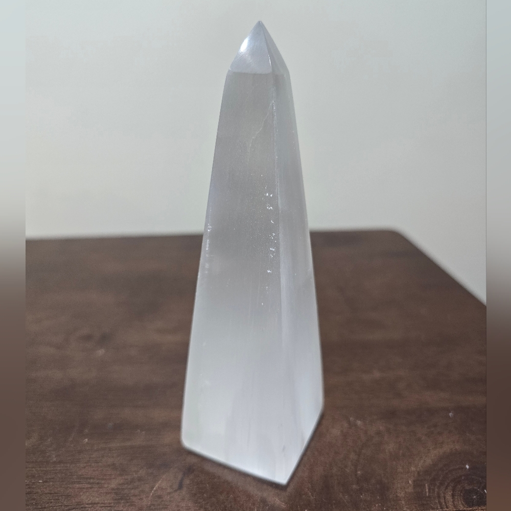 Selenite Crystal Pyramid Tower #E